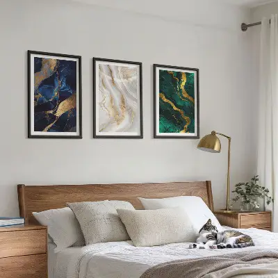 Fotowand met abstracte blauwgroene patronen