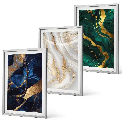 Fotowand met abstracte blauwgroene patronen