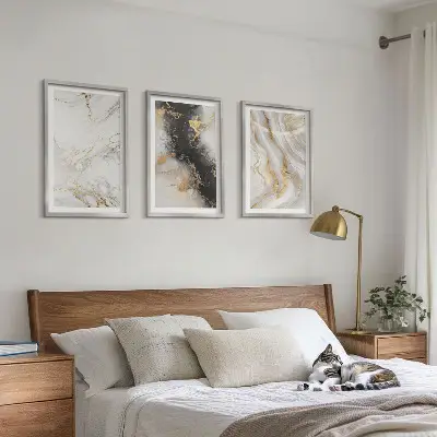 Wanddecoratie set schilderijen Abstracte wit-zwarte patronen