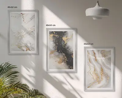 Wanddecoratie set schilderijen Abstracte wit-zwarte patronen