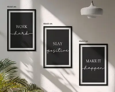 Fotowand Elegante motieven op een zwarte achtergrond.