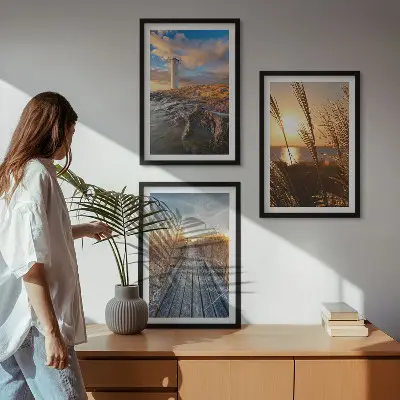 Wanddecoratie set schilderijen Grassteiger voor de vuurtoren