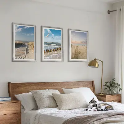 Fotowand met strand, zand, golven, lucht en vogels