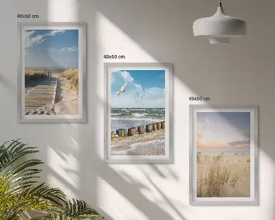 Fotowand met strand, zand, golven, lucht en vogels