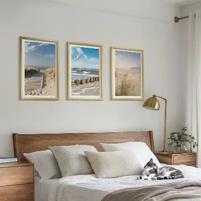 Fotowand met strand, zand, golven, lucht en vogels