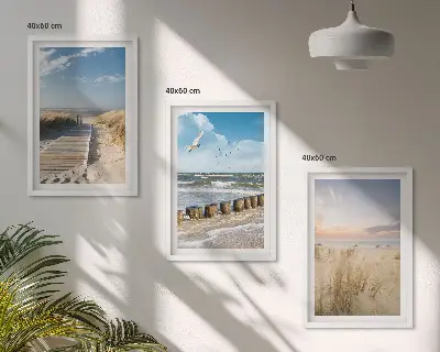 Fotowand met strand, zand, golven, lucht en vogels