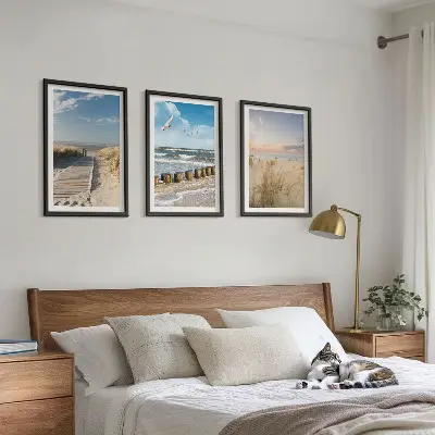 Fotowand met strand, zand, golven, lucht en vogels