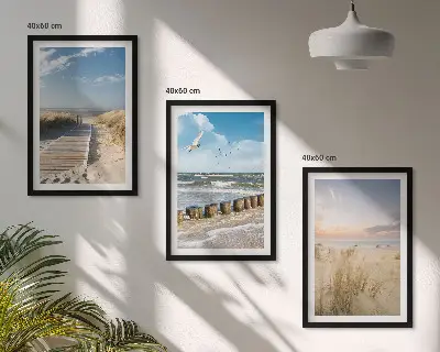 Fotowand met strand, zand, golven, lucht en vogels
