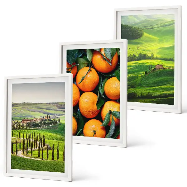 Wanddecoratie set schilderijen Italiaans plattelandslandschap met sinaasappels