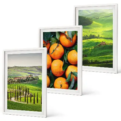Wanddecoratie set schilderijen Italiaans plattelandslandschap sinaasappels