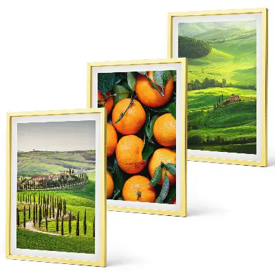 Wanddecoratie set schilderijen Italiaans plattelandslandschap met sinaasappels