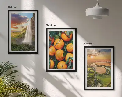 Fotowand met afbeelding van oranje bergwaterval