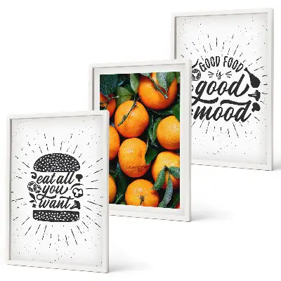 Wanddecoratie set schilderijen Sappige Sinaasappels Keuken