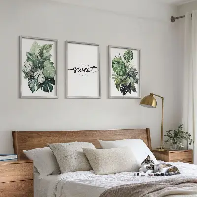 Fotowand met planten en de tekst Sweet Home