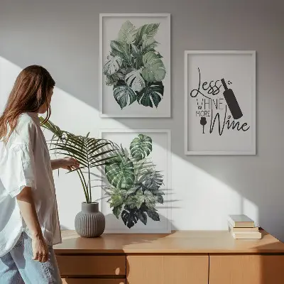 Fotowand met wijngroene plantenbladeren