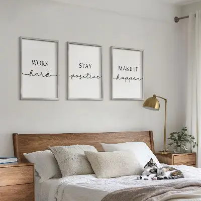 Fotowand met minimalistische motiverende teksten