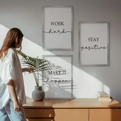 Fotowand met minimalistische motiverende teksten