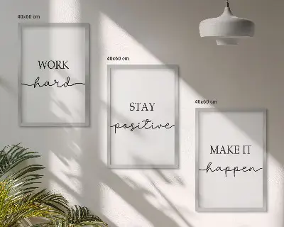 Fotowand met minimalistische motiverende teksten