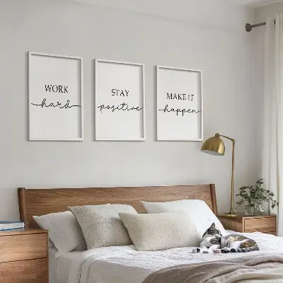 Fotowand met minimalistische motiverende teksten