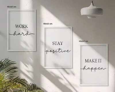 Fotowand met minimalistische motiverende teksten