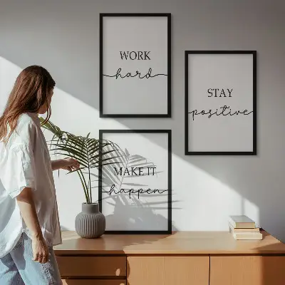 Fotowand met minimalistische motiverende teksten