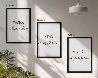 Fotowand met minimalistische motiverende teksten