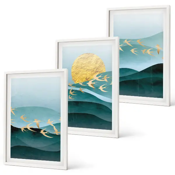Fotowand met abstracte zonsonderganglandschappen