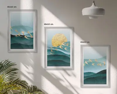 Fotowand met abstracte zonsonderganglandschappen