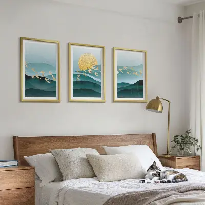 Fotowand met abstracte zonsonderganglandschappen