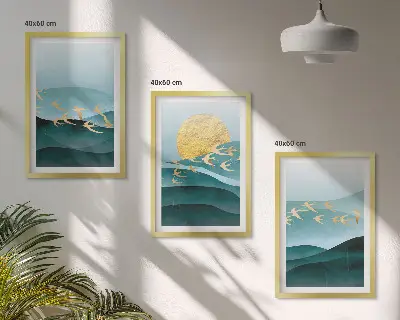 Fotowand met abstracte zonsonderganglandschappen