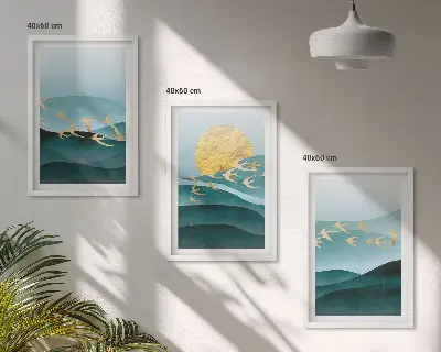 Fotowand met abstracte zonsonderganglandschappen