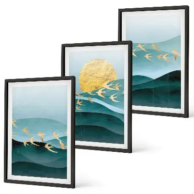 Fotowand met abstracte zonsonderganglandschappen