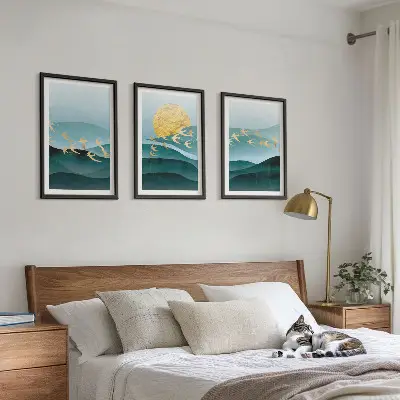 Fotowand met abstracte zonsonderganglandschappen