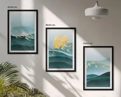 Fotowand met abstracte zonsonderganglandschappen