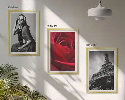 Wanddecoratie set schilderijen Parijse dame met Eiffel-bril