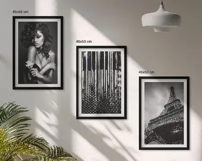 Fotowand Portret van een vrouw met een Eiffeltoren