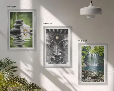 Fotowand met water en een boeddha uit de serie harmoniestenen