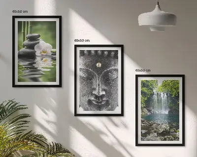 Fotowand met water en een boeddha uit de serie harmoniestenen