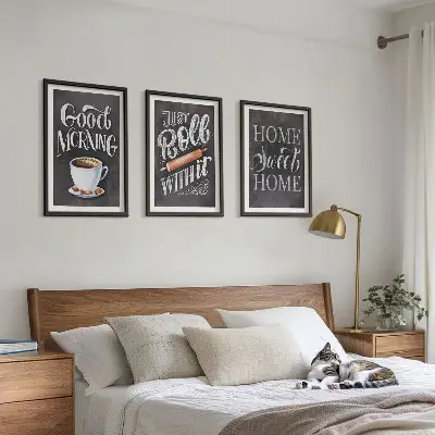 Fotowand met motieven en opschriften voor de keuken