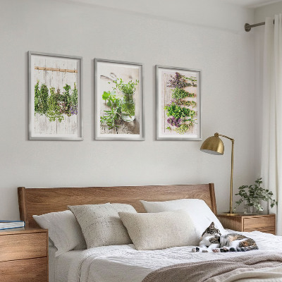 Wanddecoratie set schilderijen Kruidenplanten voor in de keuken