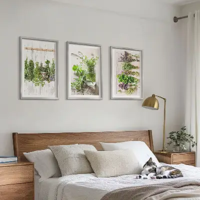 Schilderijenset kruidenplanten wanddecoratie voor in de keuken