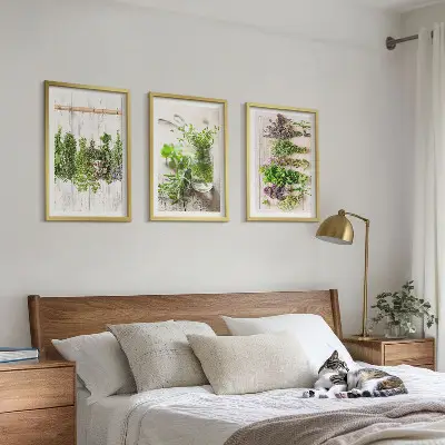 Schilderijenset kruidenplanten wanddecoratie voor in de keuken