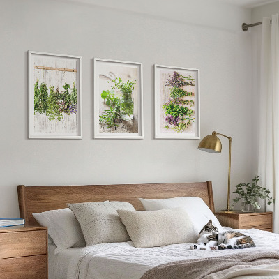 Wanddecoratie set schilderijen Kruidenplanten voor in de keuken