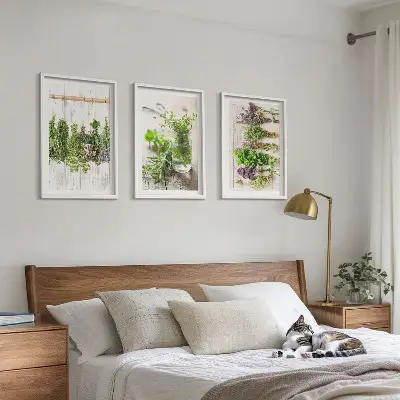 Schilderijenset kruidenplanten wanddecoratie voor in de keuken