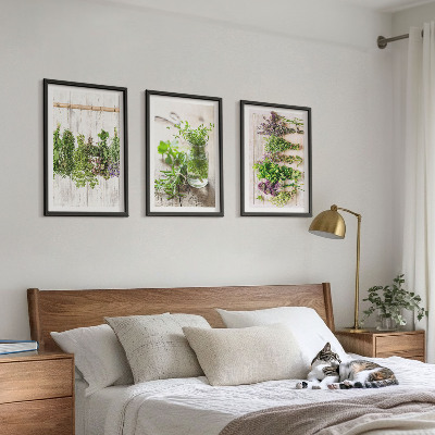 Wanddecoratie set schilderijen Kruidenplanten voor in de keuken