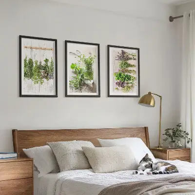 Schilderijenset kruidenplanten wanddecoratie voor in de keuken