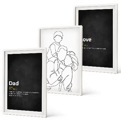 Fotowand Familie lijntekening liefde vaderschap