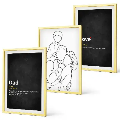 Fotowand familie lijntekening van liefde en vaderschap