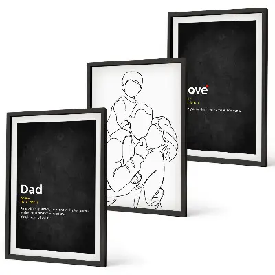 Fotowand familie lijntekening van liefde en vaderschap