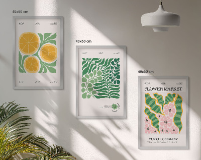 Fotowand Pastelkleurige fruit- en plantenmotieven